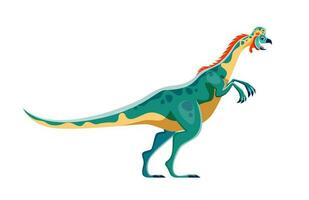 Cartoon Oviraptor dinosaur comical character vector