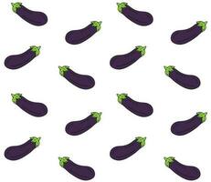 Vector seamless pattern of hand drawn eggplant