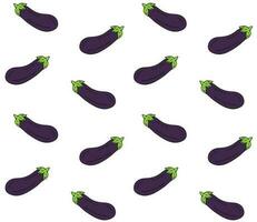 Vector seamless pattern of hand drawn eggplant