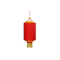 Chinese Lantern Element In Red And Golden Color. png