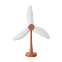 3D Render of Windmill Element In White And Brown Color. png