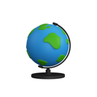 3D Rendering Earth Globe Stand Icon Or Symbol. png