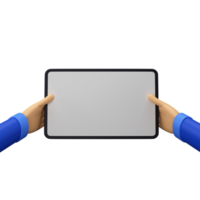 3d framställa av mänsklig hand strömning eller innehav smart telefon eller läsplatta. tom skärm för din produkt annons eller app presentation. png