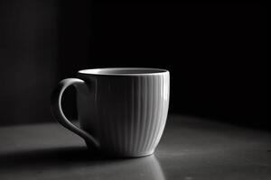 café jarra en negro y blanco en contra un blanco antecedentes. ai generado foto