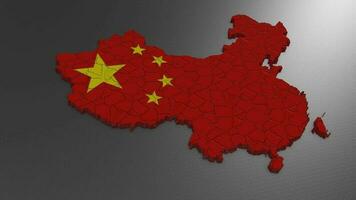 3d kaart van China. China kaart 3d. kaart 3d weergave. video