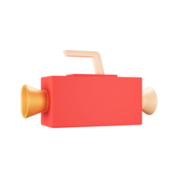 vermelho e dourado vídeo Câmera 3d ícone. png