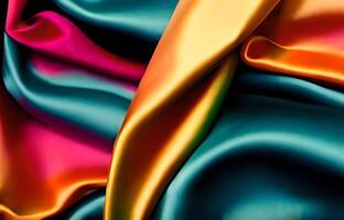Rainbow colored silk satin background Photo