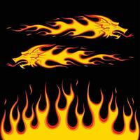 fire flames dragon sticker illustration. Great for motorcycle sticker or others. vector