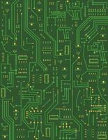 Printed Circuit Board Vector Background Green .