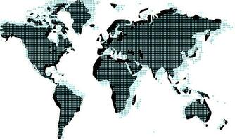 World Map with Light Blue Dotted vector