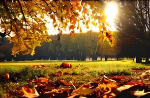 otoño callejón. belleza mundo. montes de Cárpatos foto ai generado