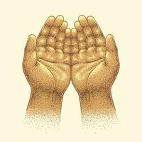 ilustración de Orando manos símbolo vector