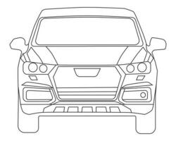 coche contorno vector ilustración
