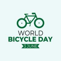 mundo bicicleta día. junio 3. plantilla, bandera, tarjeta, póster vector