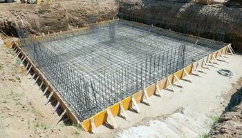 Foundation of a new house. photo