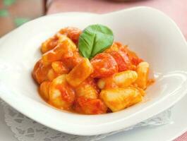 Homemade gnocchi, italian potato pasta photo
