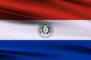 paraguay ondulación bandera vector, paraguay bandera antecedentes con paño textura, nacional bandera de paraguay vector