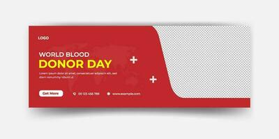 World blood donor day social media cover and web banner template vector