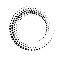 Dotted gradient circle. Halftone effect circular dotted frame. Progress round loader. Half tone circle. Vector illustration isolated on the white background