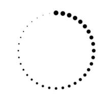 Dotted gradient circle. Halftone effect circular dotted frame. Progress round loader. Half tone circle. Vector illustration isolated on the white background