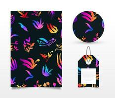 vistoso sin costura floral modelo con degradado estilo. adecuado para fondo de pantalla, envase papel, fondo, tela, bandera, póster, vestir, etiqueta, y tarjeta diseño vector