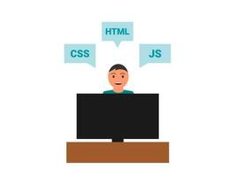 front end developer flat design vector