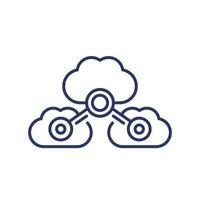 Cloud services or saas line icon vector