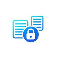 document protection icon, data security vector