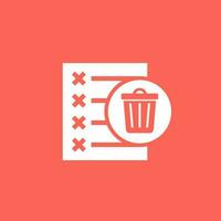 files to delete icon with a trash bin vector