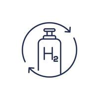 hydrogen gas tank refill line icon vector