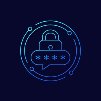 contraseña acceso icono, lineal diseño vector