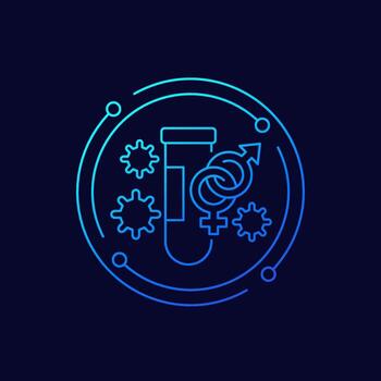 std pruebas icono, lineal diseño vector