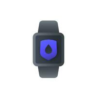 waterproof smart watch vector icon on white