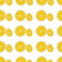 Seamless pattern with lemons on a white background vector