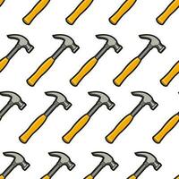 Seamless pattern of hammers on a white background vector