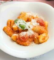 Homemade gnocchi, italian potato pasta photo