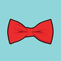 Bowtie vector art illustration for clothing accessories. Red color Formal Bow tie isolated vector clip art design. Man fashion icon.