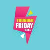 Thunder Friday sale banner template vector illustration business promotion tag. Sale vector lettering logo.