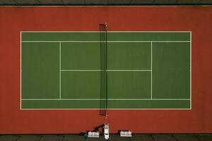 Tennis court from above photo