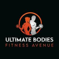 Ultimate Bodies Fitness Avenue business logo design vector