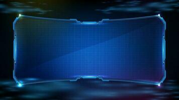 abstract futuristic background of blue glowing technology sci fi frame hud ui vector