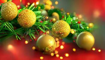 Christmas new year background, dynamic vibrant holidays concept Xmas with copy space 3d rendering. Merry christmas and happy new year celebration photo