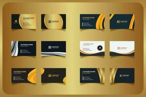 Clean modern and corporate luxury business card design template or golden visiting card design vector