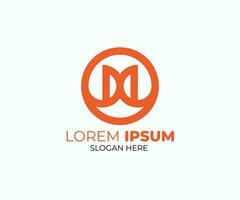Modern minimal M logo design for company vector