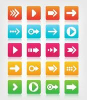 set of arrow navigation colorful buttons, icons vector