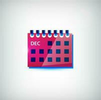 Vector colorful calendar page flat icon isolated