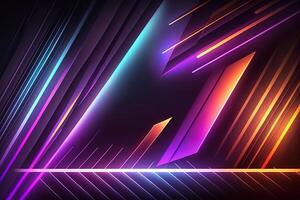 abstract futuristic colorful background with lights, . abstract futuristic neon background with glowing ascending lines. Fantastic background for gamer or slide show photo