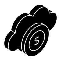An icon design of cloud money Web vector
