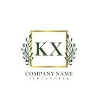 KX Initial beauty floral logo template vector