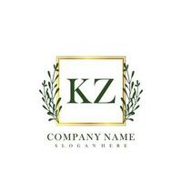 KZ Initial beauty floral logo template vector